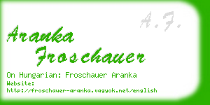 aranka froschauer business card